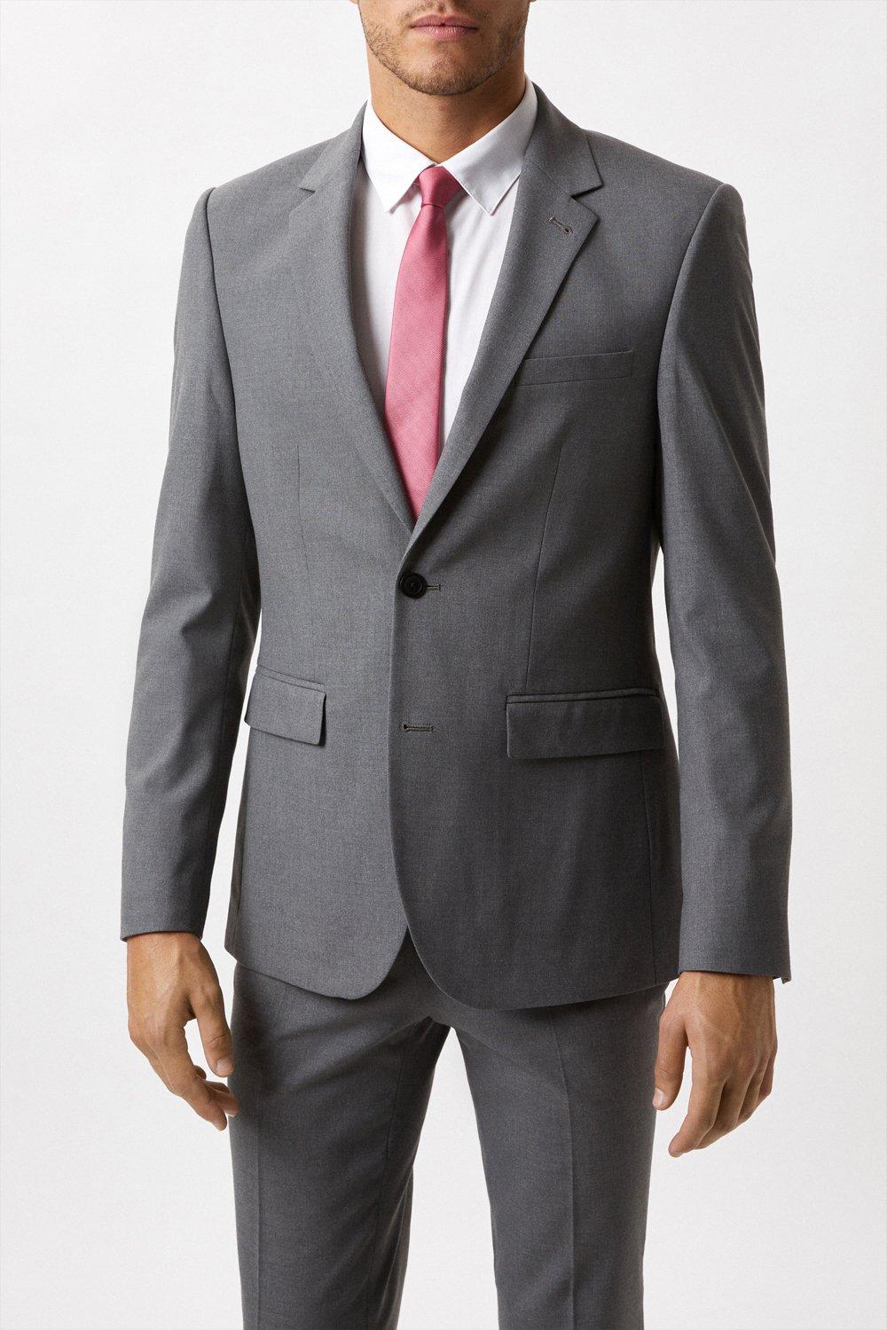 Slim Fit Light Grey Essential Suit Jacket